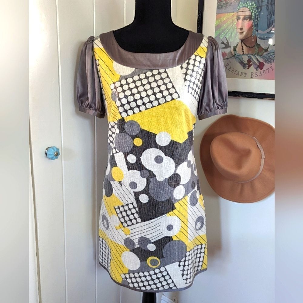Marc Jacobs Dress 4 Silk Mod Gossip Girl Sequins Y2K 90s Whimsical Sparkle Chic